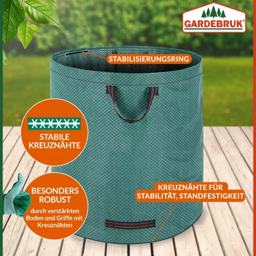Set de 3 saci pentru grădină, 280 litri, max. 50 kg