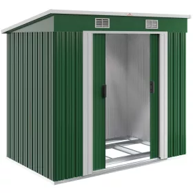   Depozit pentru grădină, verde, metal, waterproof, 200 x 125 x 180 cm