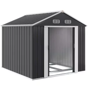   Depozit pentru grădină, antracit, metal, 257 x 312 x 178 cm, waterproof,