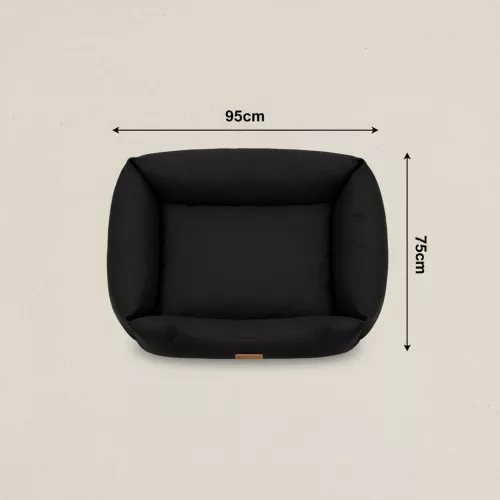 Pat pentru câini Cookie, L 95x75 cm, negru