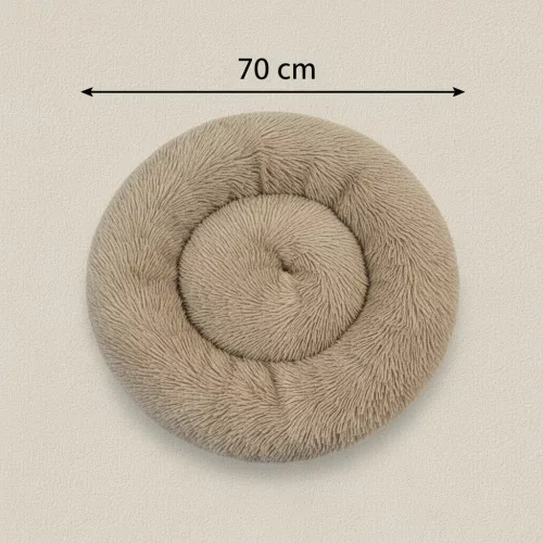 Pat rotund pentru câini Ponchik, 70 cm, maro