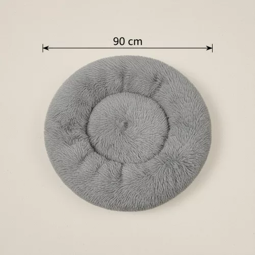 Pat rotund pentru câini Ponchik, 90 cm, gri