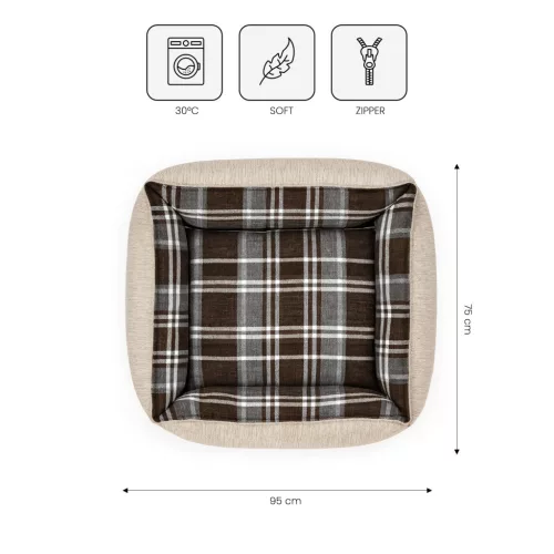 Pat pentru câini premium britanic, L 95x75 cm