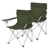 Scaun de camping, pliabil, 2 buc., cu cotiere, suport pentru pahar, 84 x 52 x 81 cm