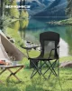 Scaune de camping pliabile, spătar înalt, negru, 97 x 86 x 51 cm