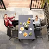 Scaun de grădină, pliabil, cu spătar reglabil în 8 poziții, negru