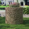 Coș gabion rotund, plasă metalică, rețea groasă, 90x70x80 cm
