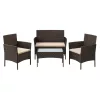 Set de mobilier de grădină, canapea de terasă, poliratan, maro, 58 x 49 x 85 cm