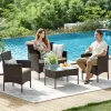 Set de mobilier de grădină, canapea de terasă, poliratan, maro, 58 x 49 x 85 cm