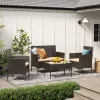 Set de mobilier de grădină, canapea de terasă, poliratan, maro, 58 x 49 x 85 cm