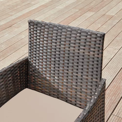 Set de mobilier de grădină, canapea de terasă, poliratan, maro, 58 x 49 x 85 cm