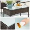 Set de mobilier de grădină, canapea de terasă, poliratan, maro, 58 x 49 x 85 cm