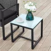 Set mobilier de grădină, poliratan, 2 scaune și 1 masă, negru, 59 x 57 x 76 cm