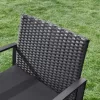 Set mobilier de grădină, poliratan, 2 scaune și 1 masă, negru, 59 x 57 x 76 cm