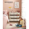 Raft de depozitare jucării pentru camera copiilor, cu 9 sertare din material textil, alb nor 30x63x60cm