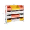 Organizator de jucării, raft de depozitare cu 12 cutii din textil, alb 83x38x78 cm