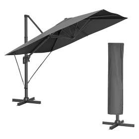   Umbrelă de grădină, laterală, rotativă, înclinabilă, UPF 50+, 300 x 300 cm