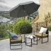 Umbrelă de soare, 1,6 m, UPF 50+, portabilă, înclinabilă, gri