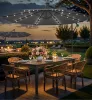 Umbrelă de terasă cu lumini solare LED, 3 metri, înclinabilă, gri