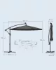 Umbrelă de terasă cu lumini solare LED, 3 metri, înclinabilă, gri