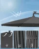 Umbrelă de terasă cu lumini solare LED, 3 metri, înclinabilă, gri