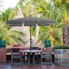 Umbrelă de balcon, 1,8x1,25 m, protecție UPF 50+, rabatabilă, gri
