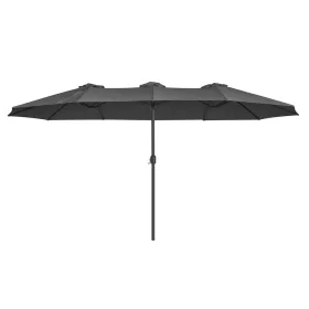   Umbrelă de terasă, cu două fețe, 460x270 cm, UPF 50+, gri