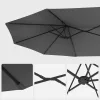 Umbrelă de terasă, cu două fețe, 460x270 cm, UPF 50+, gri