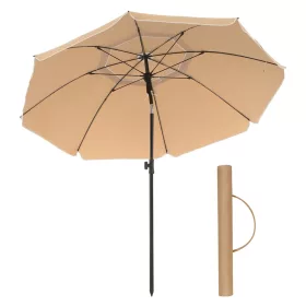   Umbrelă de soare, 1,6 m, UPF 50+, portabilă, rabatabilă, maro