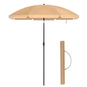   Umbrelă de soare, 2 m, gri taupe, UPF 50+, protecție solară, portabilă, octogonală