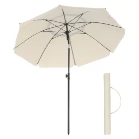   Umbrelă de soare, 2 m, UPF 50+, portabilă, înclinabilă, naturală