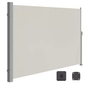   Copertină laterală pentru terasă, paravan de intimitate, argintiu, 280 g/m² 200 x 350 cm