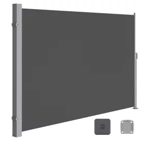   Copertină laterală pentru terasă, paravan de intimitate, gri, 280 g/m² 160 x 300 cm