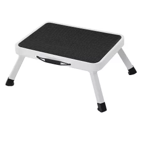   Taburet de acces, pliabil, oțel, antiderapant, până la 150 kg, alb