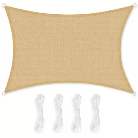  Velă parasolar, 3x5m, protecție UV, material respirabil, rezistent la intemperii, culoare nisip