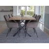 2 scaune de sufragerie Harbo, catifea, culoare maro, cu picioare negre