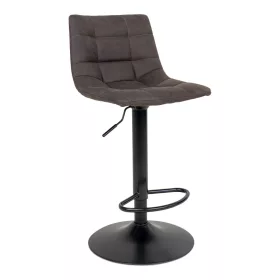   2 scaune de bar Middelfart, microplush, gri închis, înălțime șezut 75 cm