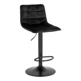   2 scaune de bar Middelfart, catifea, negru, înălțimea șezutului 75 cm