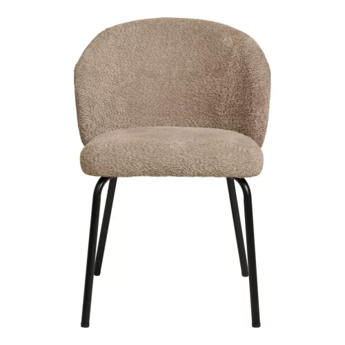 2 scaune de sufragerie Safira, bouclé, bej, design modern