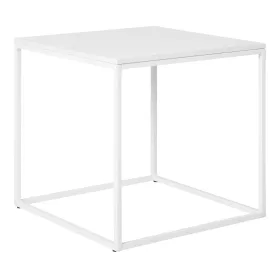   Măsuță depozitare, design modern, cadru alb, 45 x 45 x 45 cm