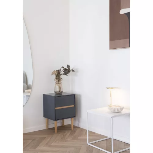 Măsuță depozitare, design modern, cadru alb, 45 x 45 x 45 cm