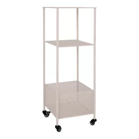   Cărucior de depozitare Torres cu 3 niveluri, cadru din oțel, culoare nisip 35x35x100 cm