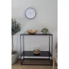Masă consolă cu 2 rafturi, neagră 80x36x80cm