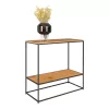 Masă consolă cu 2 rafturi, aspect stejar, 80x36x80cm