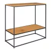 Masă consolă cu 2 rafturi, aspect stejar, 80x36x80cm