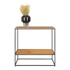 Masă consolă cu 2 rafturi, aspect stejar, 80x36x80cm