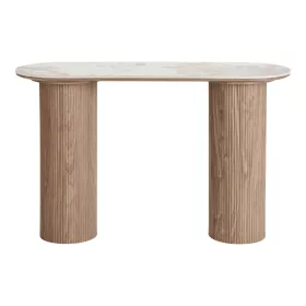 Masă consolă cu blat ceramic, alb/maro 40x120x78cm