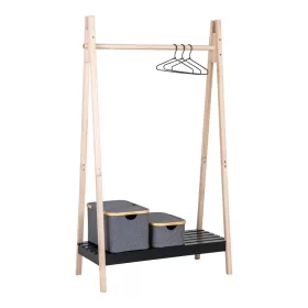 Suport de haine Torino, MDF, natural/negru 94,5x39x170cm