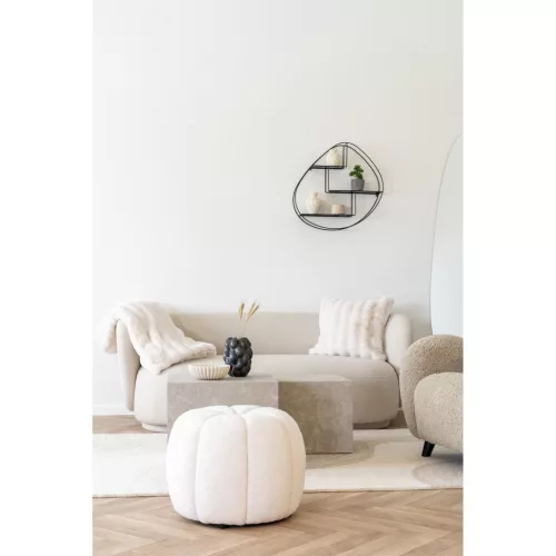 Pătură din blană artificială Galena, 130x180 cm, albă