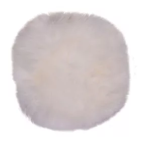 Șezut din piele de miel, culoare crem, dimensiune Ø35 cm